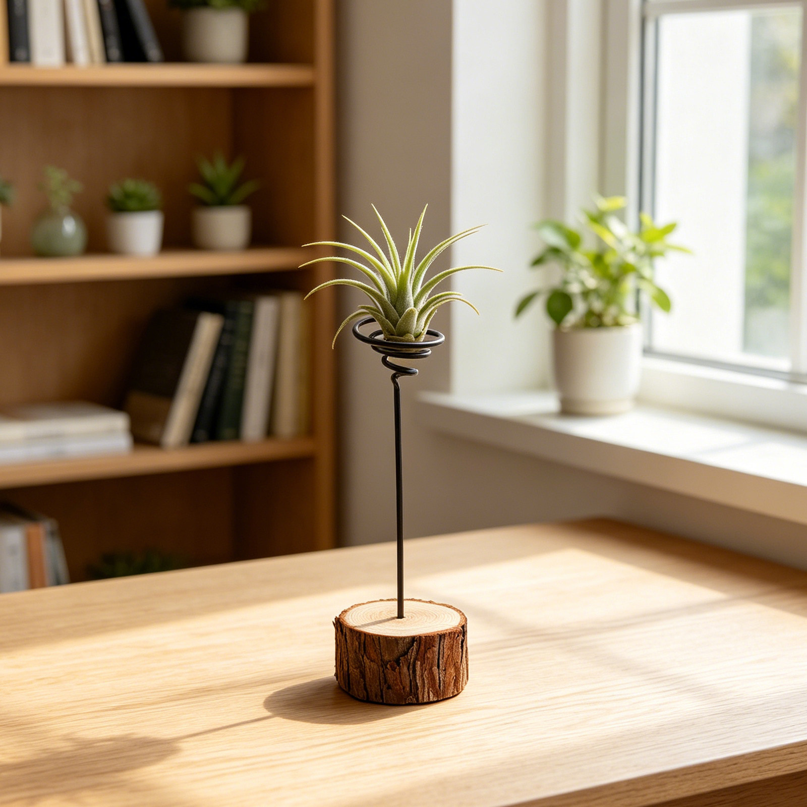 Air Plant Tillandsia - 미니 데스크탑 에어 플랜트 홀더, 천연