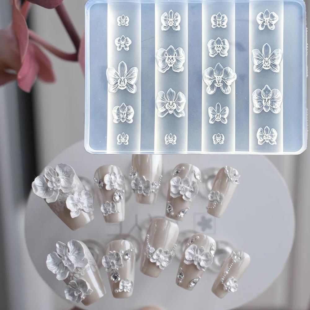 Orchid Phalaenopsis - 1개입 3D 호접란 꽃 모양 실리콘