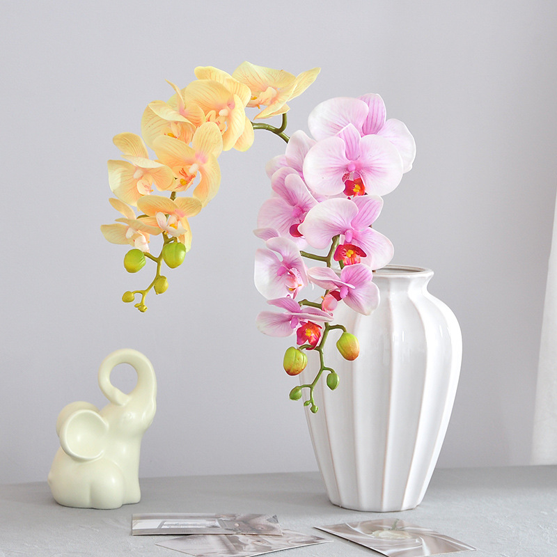 4Pc 인공 꽃7/8헤드 보습 파라에노피스 라텍스 난초 - Orchid Phalaenopsis 리뷰 및 가격