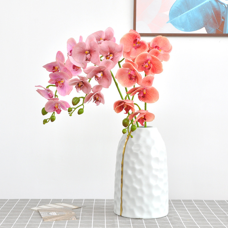 4Pc 인공 꽃7/8헤드 보습 파라에노피스 라텍스 난초 - Orchid Phalaenopsis 리뷰 및 가격