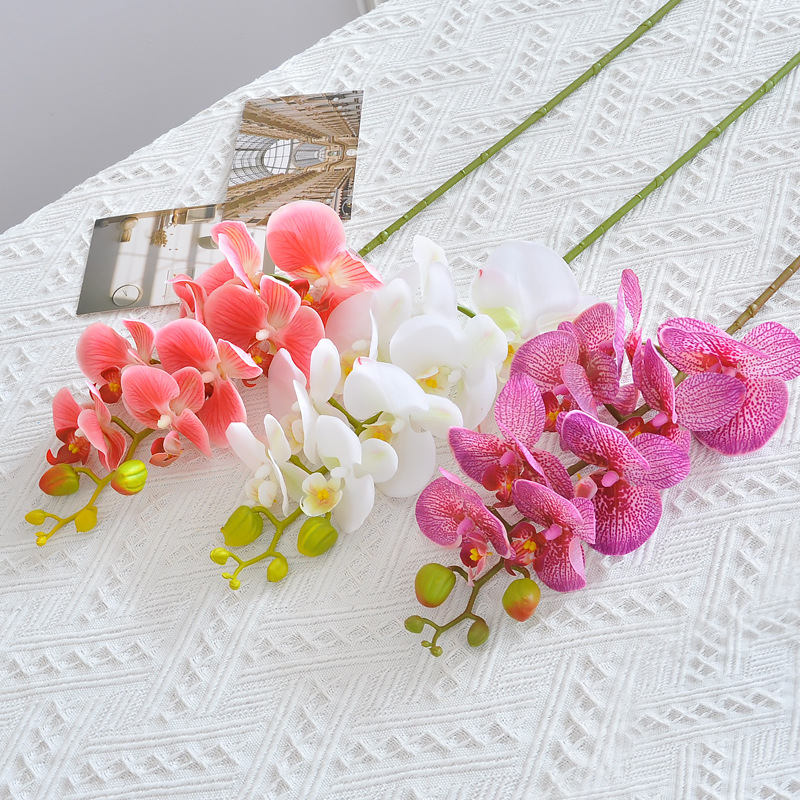 4Pc 인공 꽃7/8헤드 보습 파라에노피스 라텍스 난초 - Orchid Phalaenopsis 리뷰 및 가격