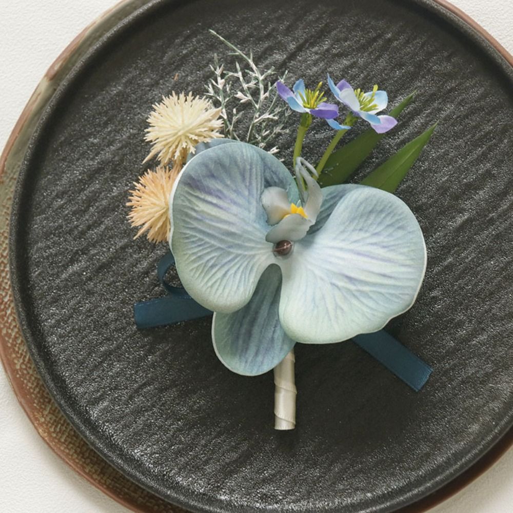나비 난초 신랑-신부 코사지 세련되고 섬세한 진주 손목 - Orchid Phalaenopsis 리뷰 및 가격