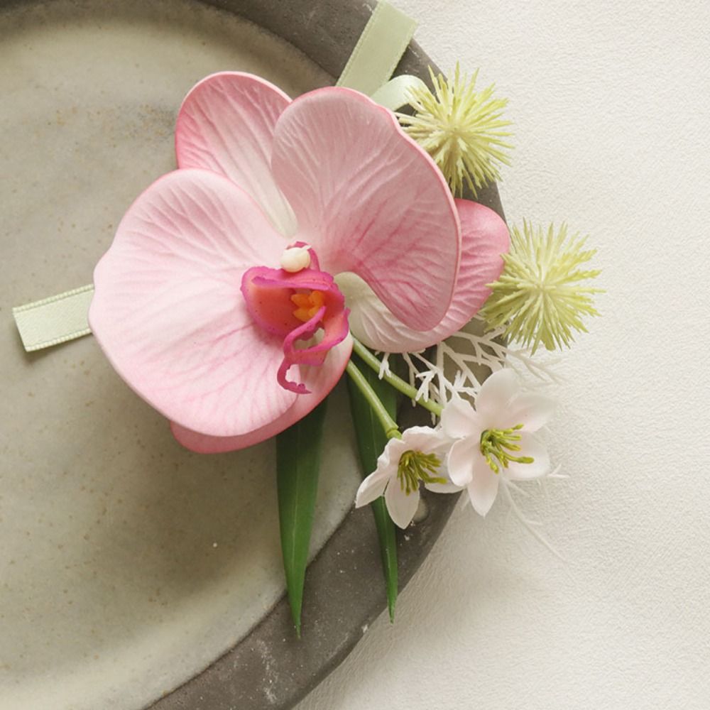 나비 난초 신랑-신부 코사지 세련되고 섬세한 진주 손목 - Orchid Phalaenopsis 리뷰 및 가격