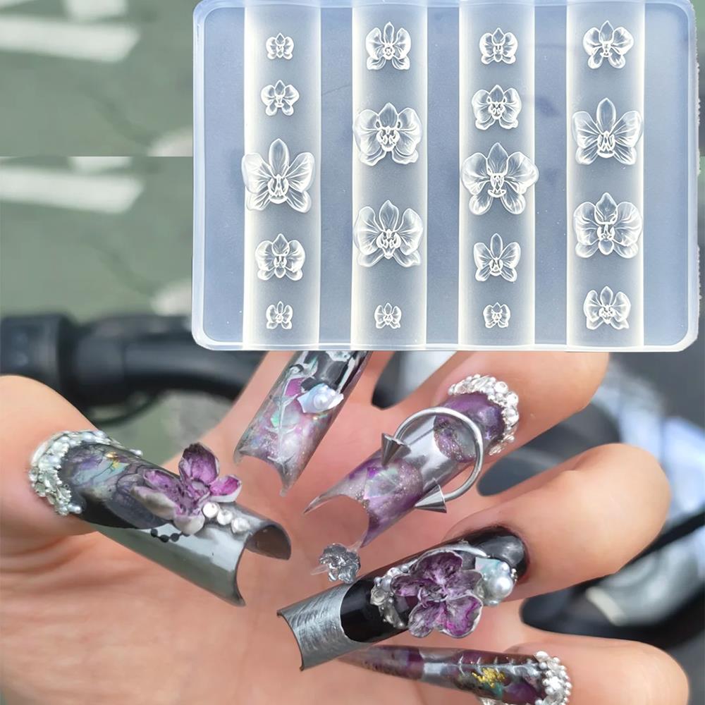 1개입 3D 호접란 꽃 모양 실리콘 네일 몰드, DIY - Orchid Phalaenopsis 리뷰 및 가격