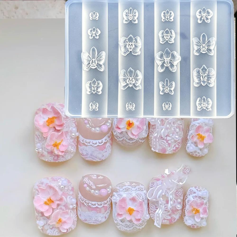 1개입 3D 호접란 꽃 모양 실리콘 네일 몰드, DIY - Orchid Phalaenopsis 리뷰 및 가격